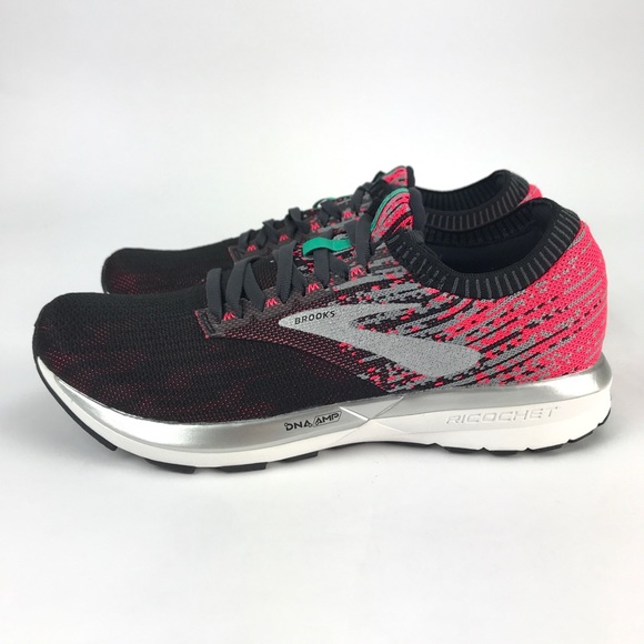Brooks Women's Ricochet Pink Black Running Shoes - Picture 5 of 8